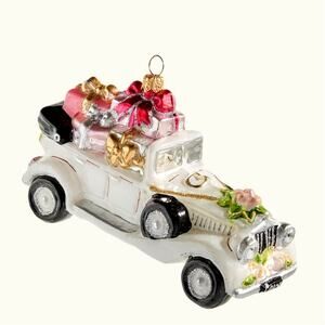 Bergdorf Goodman JUST MARRIED Car Glass Ornament 5in New
